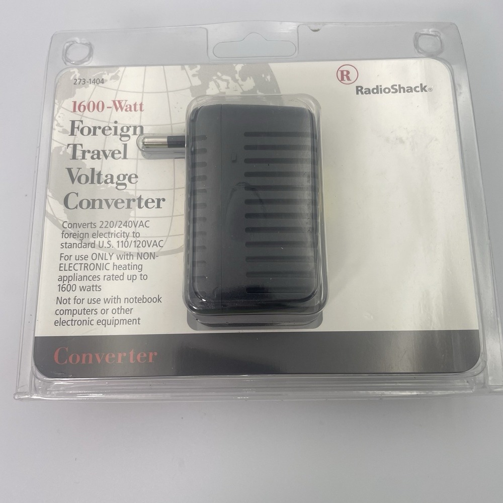 FOREIGN TRAVEL VOLTAGE CONVERTER 1600 Watt‎ Radio Shack #273-1404 NIP